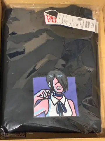 BEAMS 만화 아트 프레젠트 맨투맨 블랙 L 사이즈