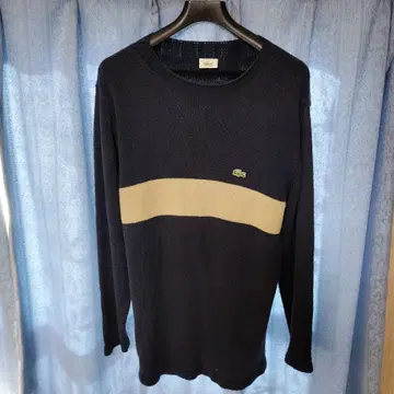 LACOSTE 네이비 니트 스웨터 스트라이프