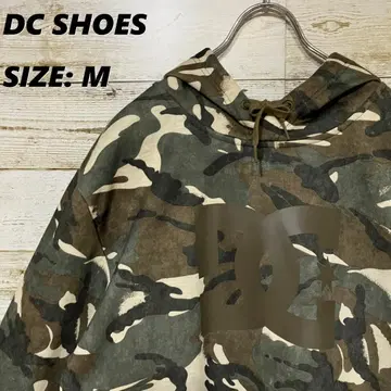 DC SHOES 후드티 그린 카키 카모 빅 로고