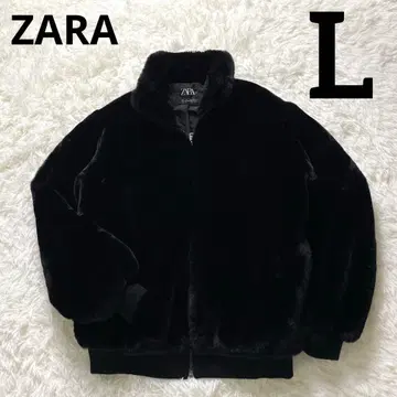ZARA 인조 모피 블루종 블랙 L 블랙 봄버 자켓 방한