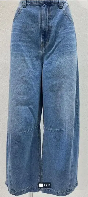 CYAN TOKYO 시안 도쿄 3D 턱 와이드 팬츠 블루 36