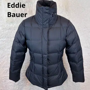 Eddie Bauer S 블랙 다운 자켓 스탠드 카라 이후 로고 자수