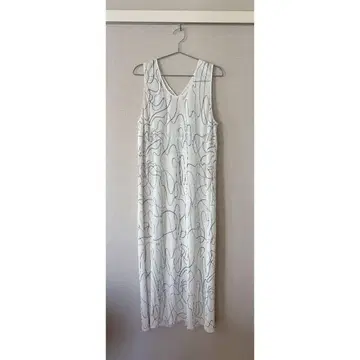 [Ray BEAMS] 라인 프린트 플리츠 원피스