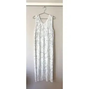 [Ray BEAMS] 라인 프린트 플리츠 원피스