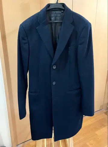 유니클로 캐시미어 혼방 울 코트 L 네이비