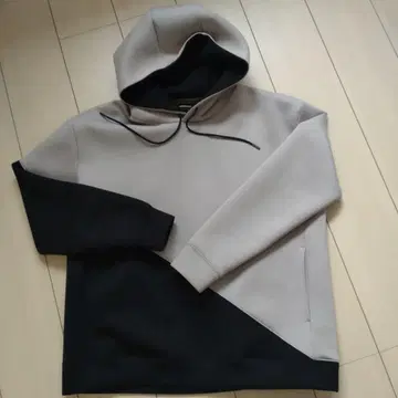 semanticdesign 비대칭 후드티 M 그레이/블랙
