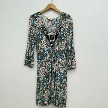 에스카다 로럴 Laurel 올 패턴 장식 긴팔 원피스 36