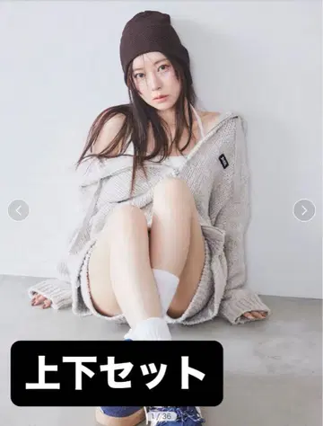 snidel 로빙 니트 후디 로빙 니트 숏 팬츠