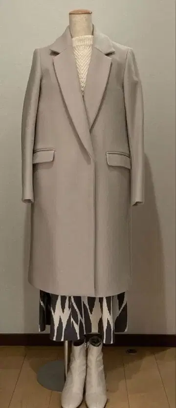 UNITED TOKYO 그레이지 체스터 코트 롱 기장