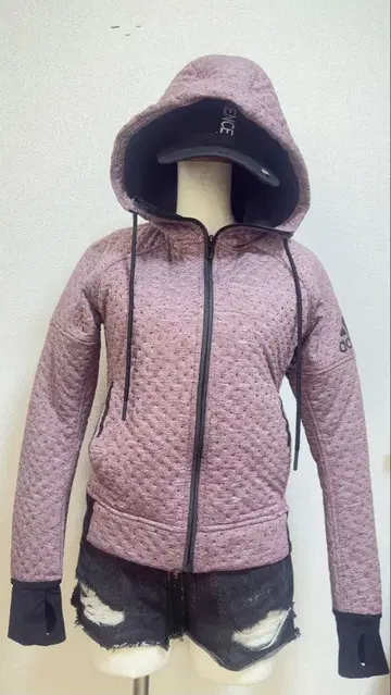 adidas 핑크 집업 후드티 S 사이즈