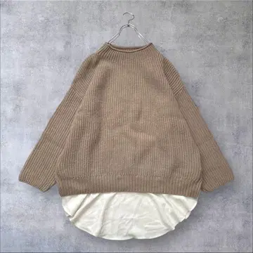 새상품급 쉽스 2way 헴 세퍼레이트 아제 니트 BE