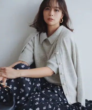 완판 쿠미쿄쿠 스팽글 얀 5부 소매 니트 S2