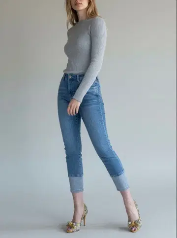 접는 디자인 보이프렌드 데님 블리치 WJ007