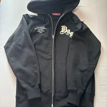 HIDEANDSEEK 블랙 풀 집업 후드티