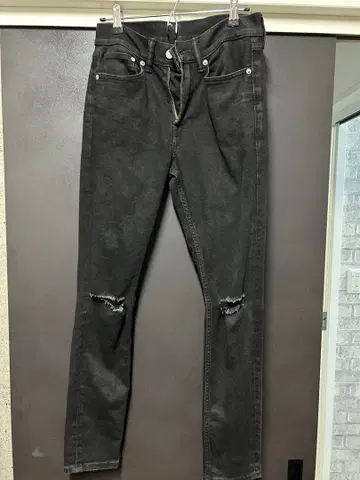 H&M 블랙 스키니 데님 28/30 크러쉬 팬츠
