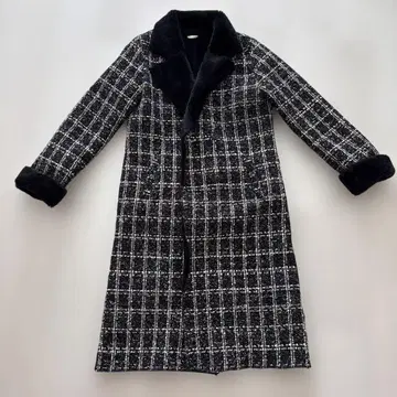 RESEXXY 본딩 트위드 코트 체크 무늬 코트
