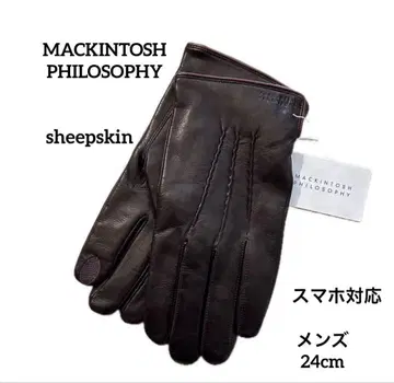 매킨토시 철학 가죽 장갑 브라운 스마트폰 대응 장갑 미사용품