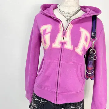 y2k 00s GAP 빅 로고 라메 스팽글 지퍼 후드티
