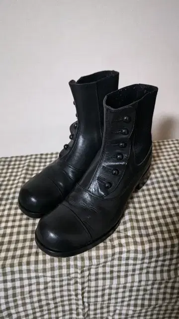 뷰티풀 신발 버튼 사이드 고어 슈즈 블랙 블랙 박스 포함