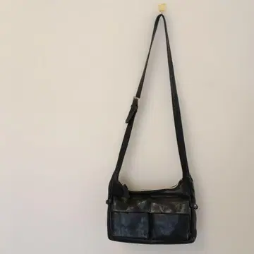 miciamo 블랙 가죽 숄더백