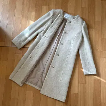 새상품급 내추럴 뷰티 베이직 트위드 샤크 코트 베이지