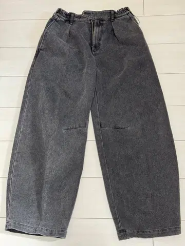 PUBLIC TOKYO 그레이 와이드 데님 배럴 이지