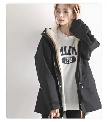 블랙 3WAY 하이브리드 마운틴 후드티