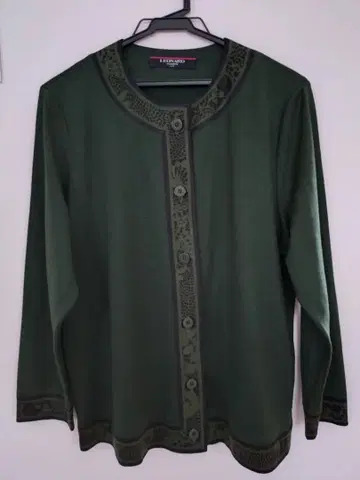 LEONARD 그린 가디건 긴팔