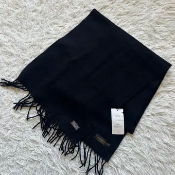 택 포함 미사용 새상품 캐시미어 100% 머플러 블랙 광택