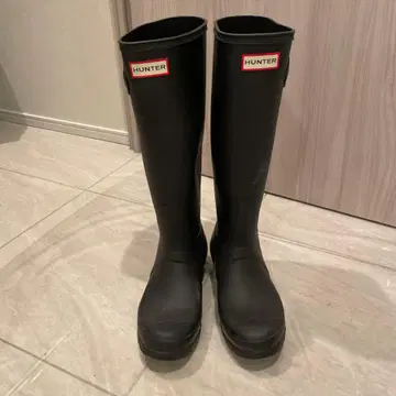 HUNTER 블랙 러버 부츠 UK5 24.5cm