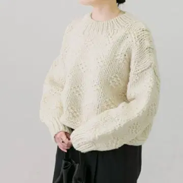 kagure 페루 로우 게이지 숏 니트