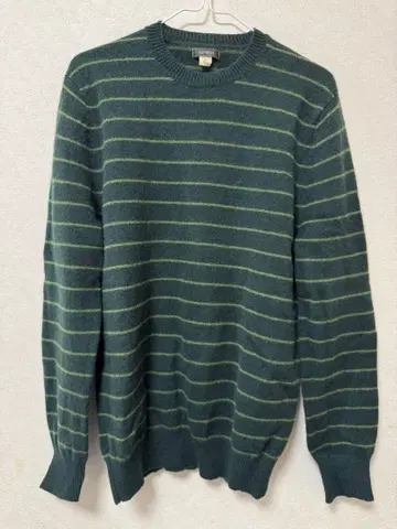 EXPRESS 다크 그린 스트라이프 니트 M