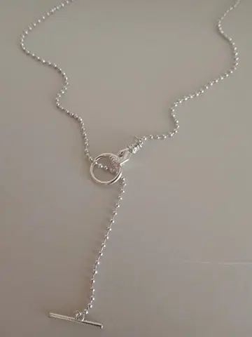 롱 목걸이 롱 체인 라리엣 볼 체인 실버