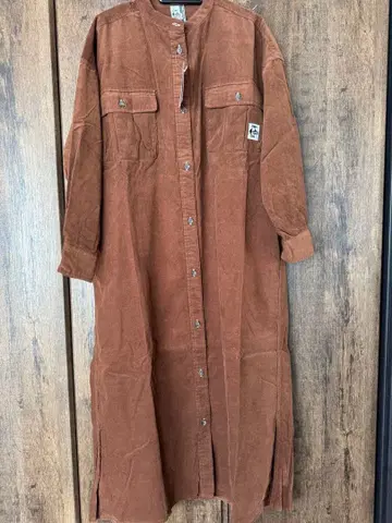 CHUMS 밀리터리 셔츠 원피스 브라운