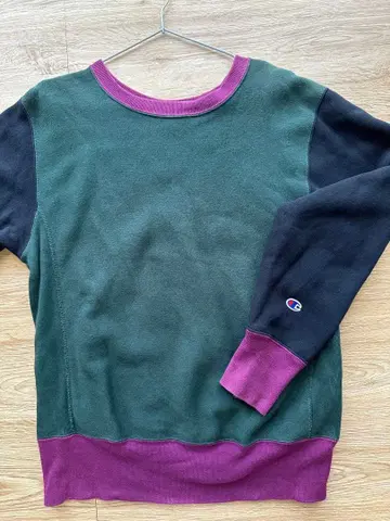 Champion 맨투맨 L 그린/퍼플