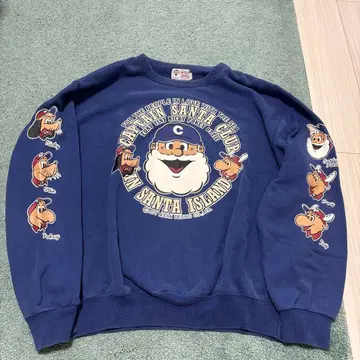 90s vintage sweat 캡틴 산타 면 100% L 구제 의류