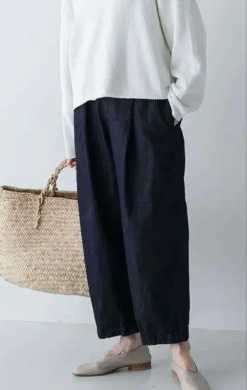 시착만 한 상품 카구레 데님 크롭 팬츠