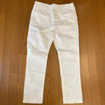 BEAMS 화이트 치노 팬츠 L 새상품급
