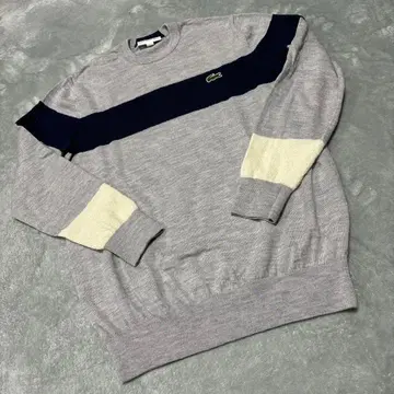 LACOSTE 그레이 네이비 스웨터 US S