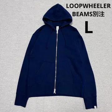 새상품급 빔즈 별주 루프 휠러 슬림 지퍼 후드티 네이비 L