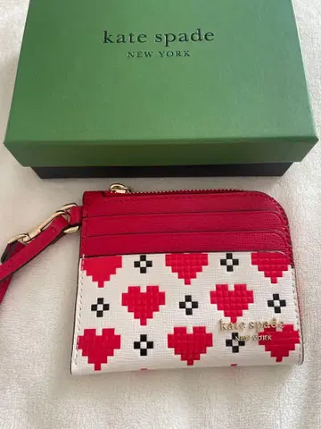 박스 포함 kate spade 도트 하트 무늬 코인 케이스 카드 케이스