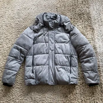 그레이 퀼팅 다운 자켓