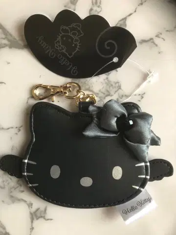 구하기 어려움 헬로키티 키링 거울 포함 블랙 가죽