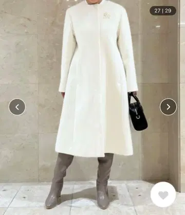 CELFORD 노카라 코트 화이트 38