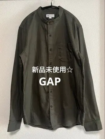 미사용 새상품 GAP 스탠드 카라 셔츠 올리브 그린