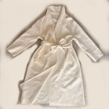 CELFORD 크림색 롱 코트 허리 리본 포함 2 way