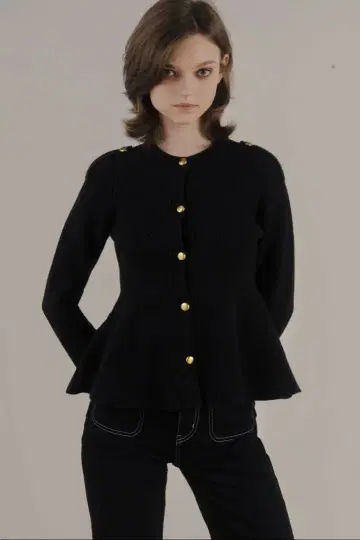 the toe Rosen Peplum Cardigan