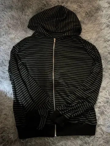 LUV CODE stripe zip up hoodie