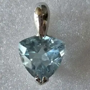 블루 토파즈 하트형 펜던트 탑