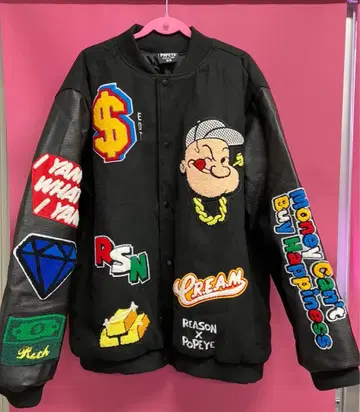 REASON x 뽀빠이 바시티 자켓 3XL